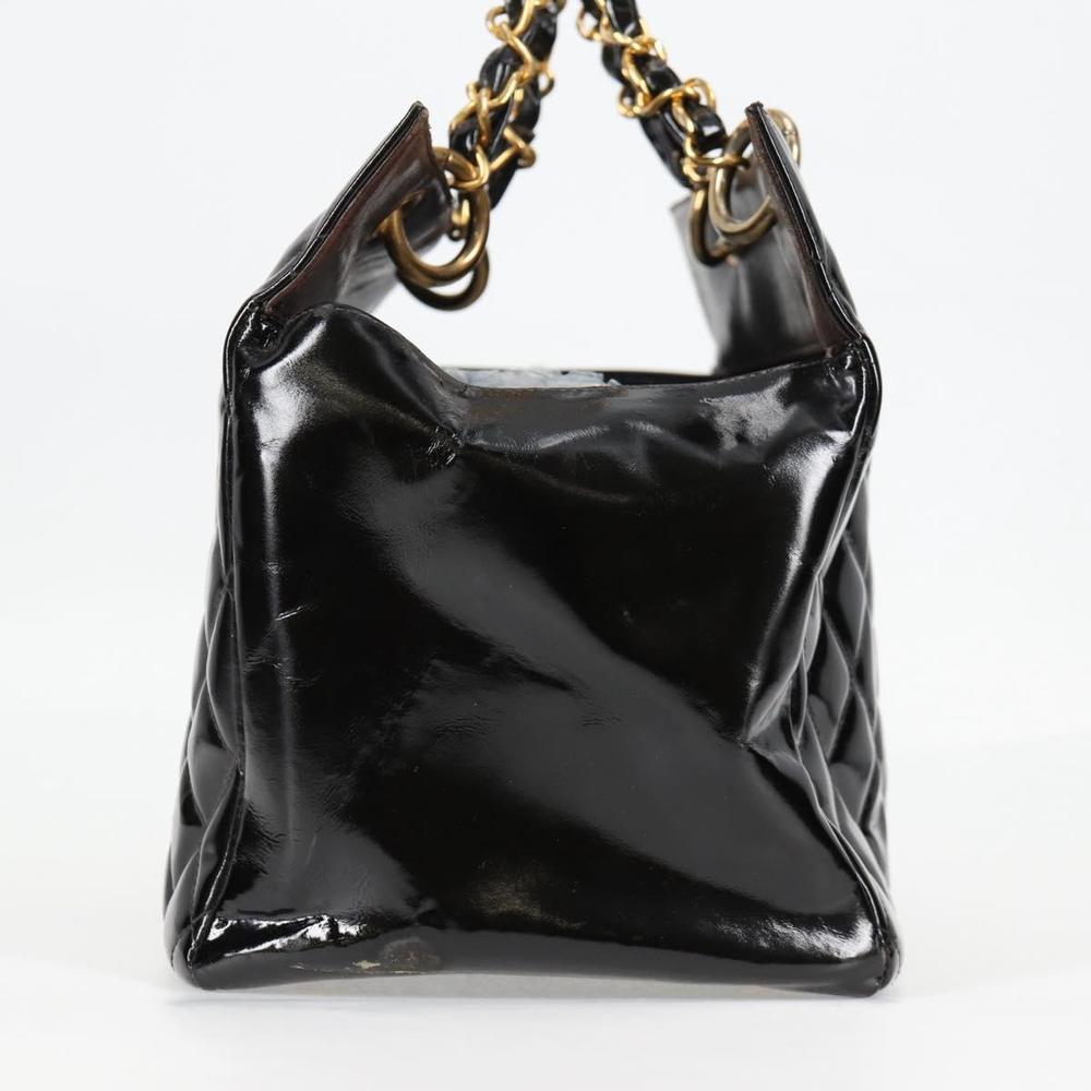 CHANEL Matelasse COCO Mark Chain Hand Bag Patent leather Black CC Auth 122351 - Picture 3 of 16